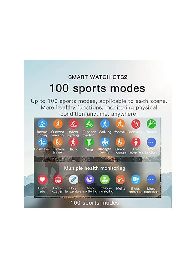 PROMASS ساعة ذكية أنيقة للبنات والأولاد والأطفال والمراهقين والرجال والنساء مع جهاز مراقبة ضغط الدم وجهاز تتبع اللياقة البدنية وإشعار المكالمات والرسائل (رمادي) - Image 5