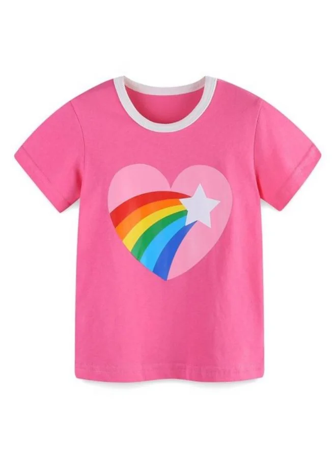 YUNIQEE Pink Printed Short Sleeve Crew Neck T-Shirt