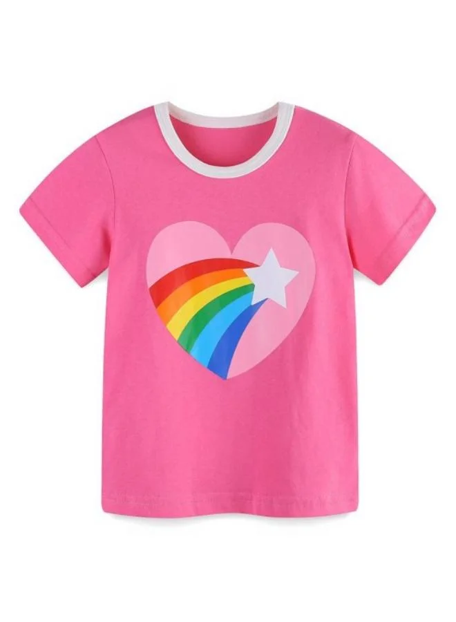 YUNIQEE Pink Printed Short Sleeve Crew Neck T-Shirt
