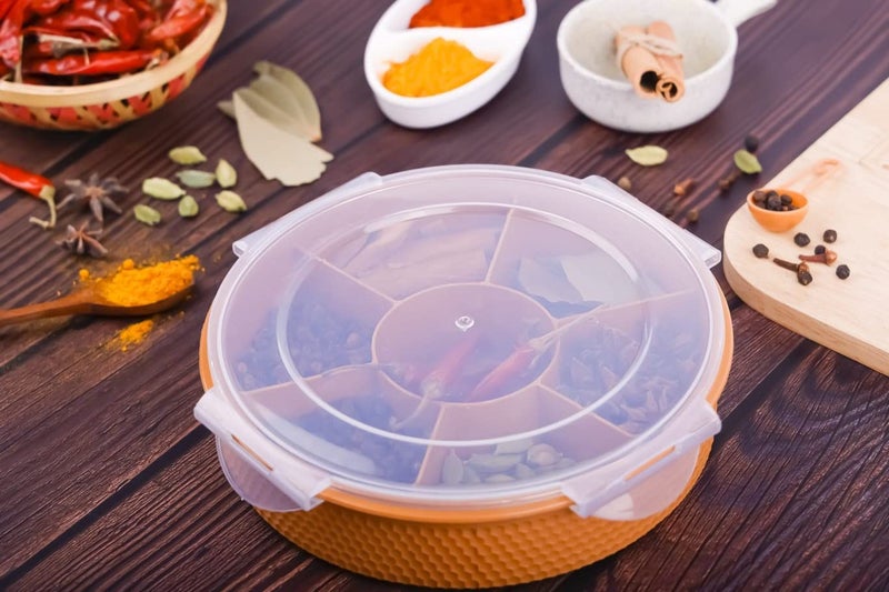 HAPPY BORN Multi Purpose Spice Box and Multi Section Plastic Masala Box Organiser Dry Fruit Box Chocolate Box Multi Color Air Tight Leak Proof BPA Free Multicolor Pack of 1 - Image 3
