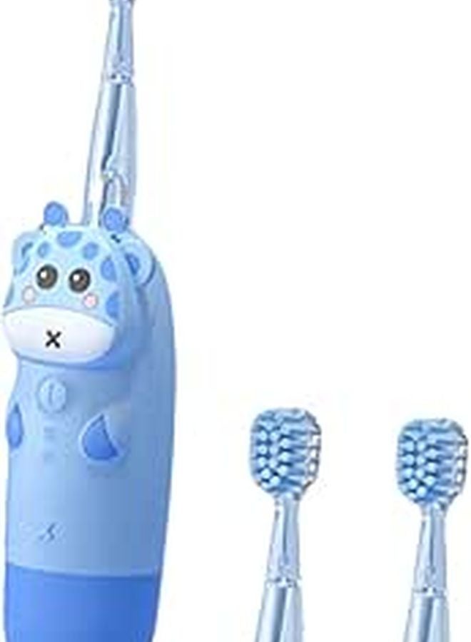 Sonic Electric Toothbrush Set For Kids Soft Bristles Gentle Cleaning Ergonomic Grip Blue - Image 1