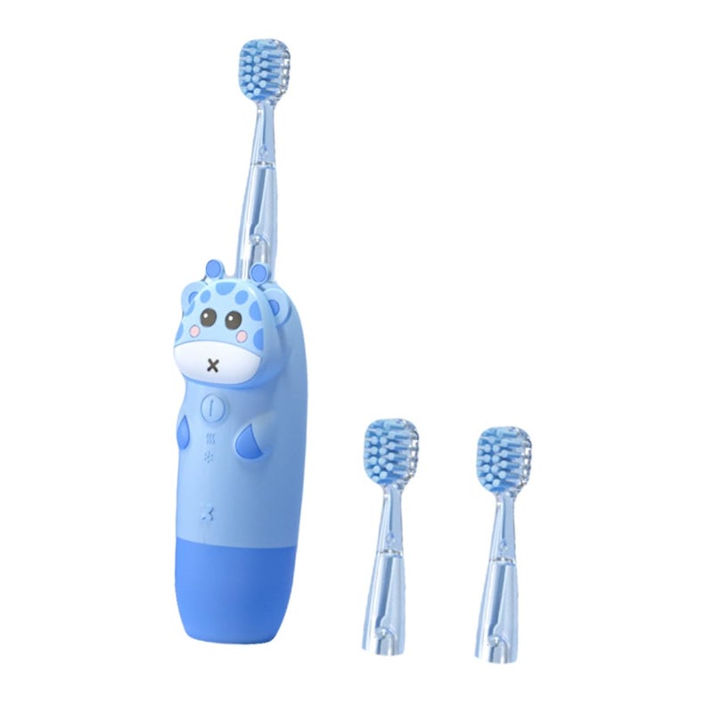 Sonic Electric Toothbrush Set For Kids Soft Bristles Gentle Cleaning Ergonomic Grip Blue - Image 2