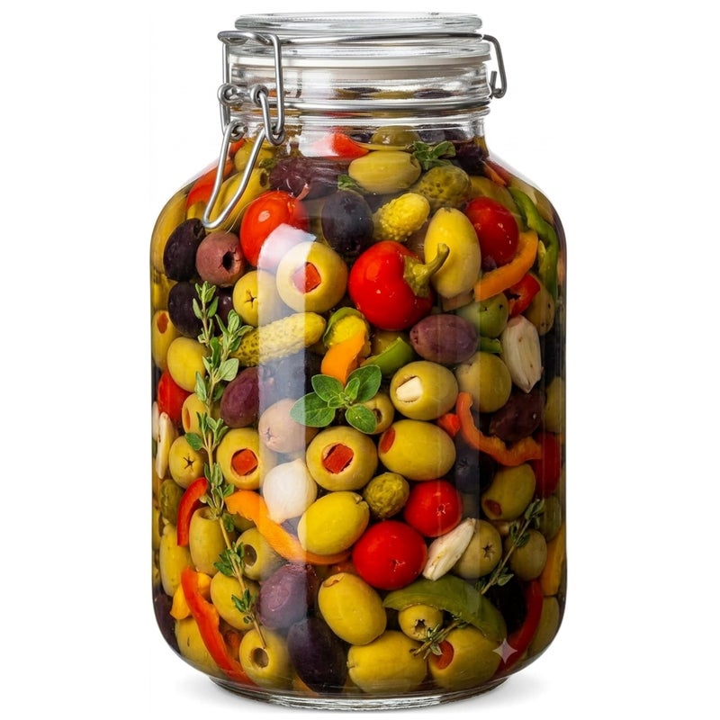 Wide Mouth Glass Jar with Airtight Lid, Large Glass Storage Containers with Lids, 4000 ML Jars - Canning Jars with Large Capacity, Canister for Pet Food, Laundry Room, Flour, Rice. - Image 4