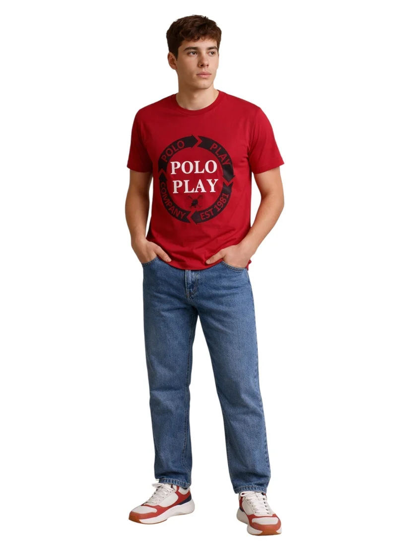 Polo Play Mens Graphic T-shirt -RED