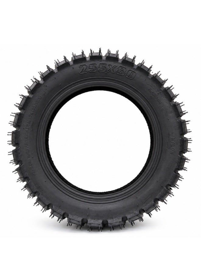 Fukukawa 255x80 Off-Road Pneumatic Electric Scooter Tire | Heavy Duty Replacement Tyre | Deep Tread High Grip | Wear Resistant Rubber | Front & Rear Wheel Compatible | Black - Image 5