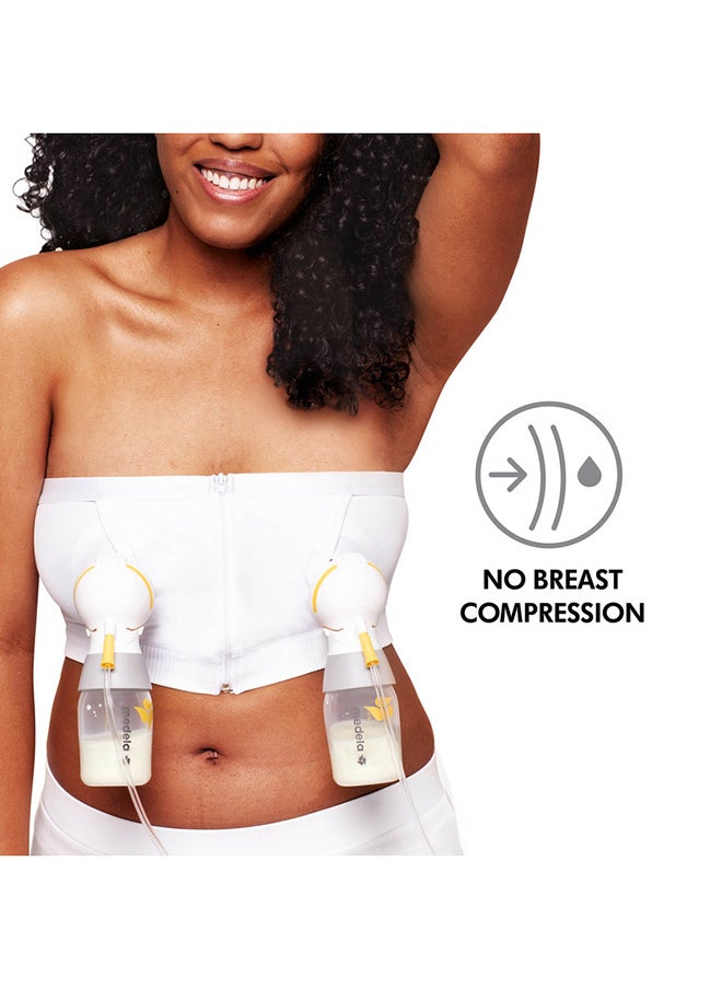 Medela - Easy Expression Hands-Free Pumping Bra White Extra Large - Image 1
