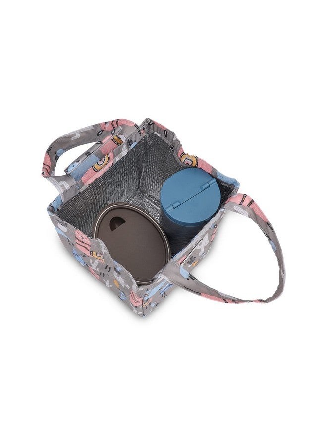 NFI essentials Printed Lunch Bag Thermal Portable Tiffin Bag for Food Travel & Picnic 8 LTR. Lunch Bag for Office Oxford Cloth Fabric Multicolor - Image 2