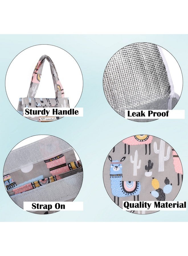 NFI essentials Printed Lunch Bag Thermal Portable Tiffin Bag for Food Travel & Picnic 8 LTR. Lunch Bag for Office Oxford Cloth Fabric Multicolor - Image 3