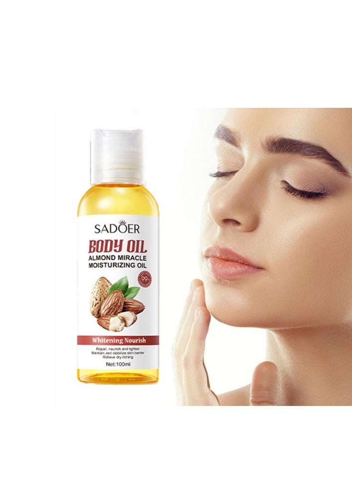 SADOER Natural Almonds Oil Anti-aging Firming Facial Massage Oil Soothing Moisturizing Skin Care Body Oil - Image 2