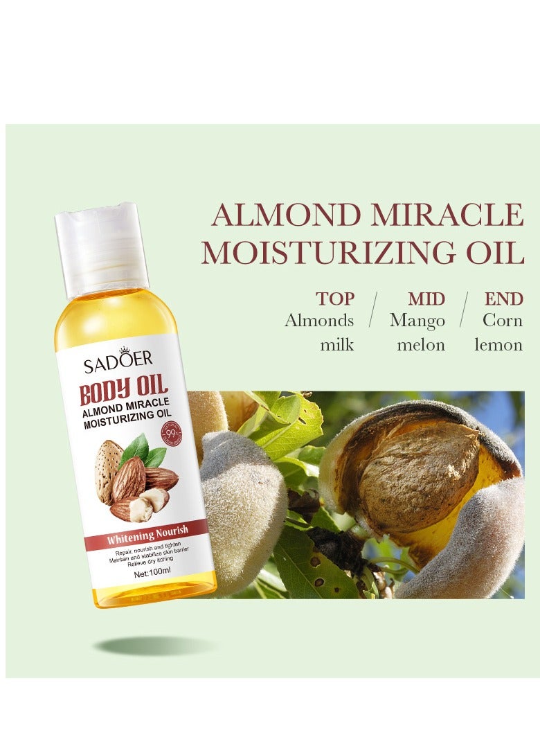 SADOER Natural Almonds Oil Anti-aging Firming Facial Massage Oil Soothing Moisturizing Skin Care Body Oil - Image 3