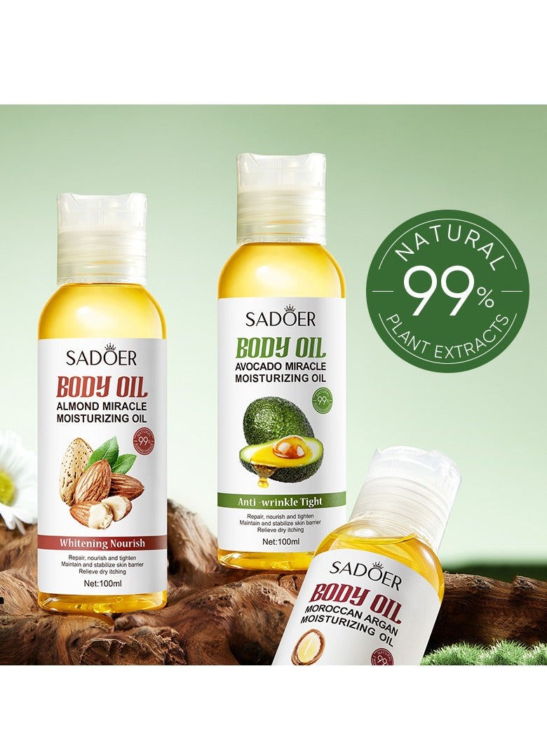 SADOER Natural Almonds Oil Anti-aging Firming Facial Massage Oil Soothing Moisturizing Skin Care Body Oil - Image 5