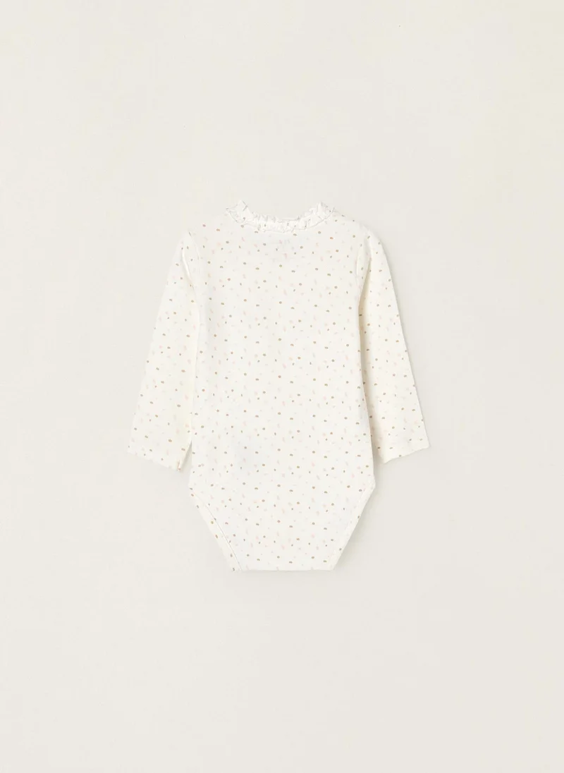 زيبي Cotton Bodysuit with Motif for Newborn Baby Girls