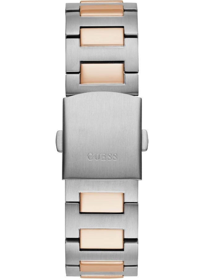 GUESS Men's 42mm Watch - Two-Tone Bracelet Blue Dial Two-Tone Case - Image 3