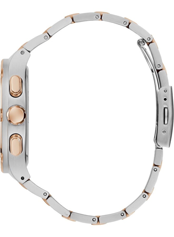 GUESS Men's 42mm Watch - Two-Tone Bracelet Blue Dial Two-Tone Case - Image 2