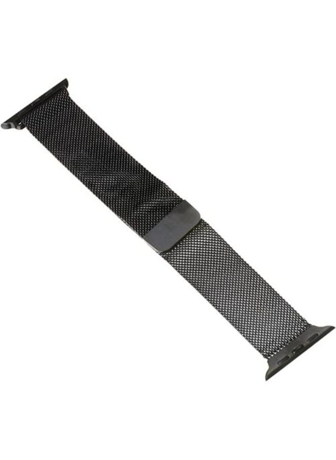 Generic - Comfort Combo Stainless Steel Magnetic Band For Apple Watch Ultra 49/45/44/42mm Adjustable Braided Elastic For Series 8/7/6/5/4/3/2/1 / SE- Black - Image 1
