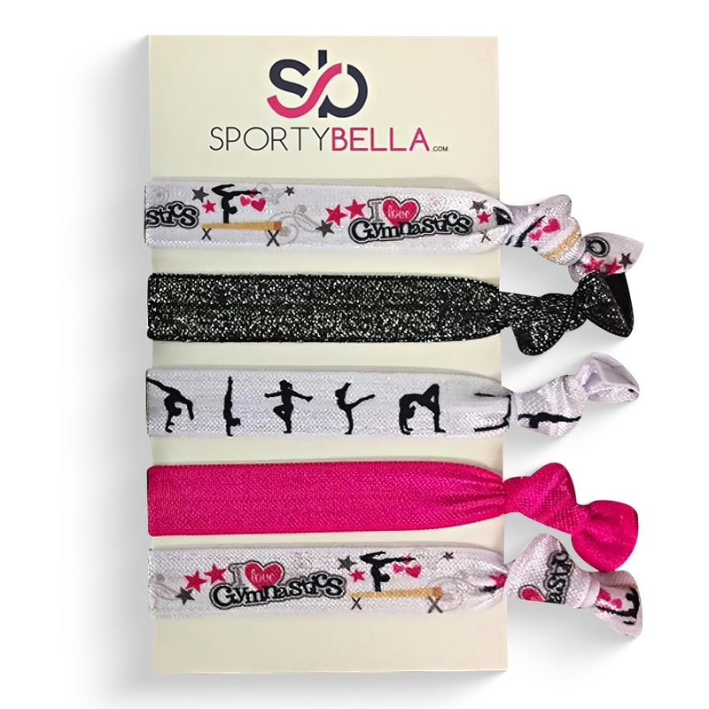 Sportybella Gymnastic Hair Ties - Hair Accessories For Girls' Gymnastics Routines. Enhance Your Style with Elastics by SportyBella 5pcs. - Image 1