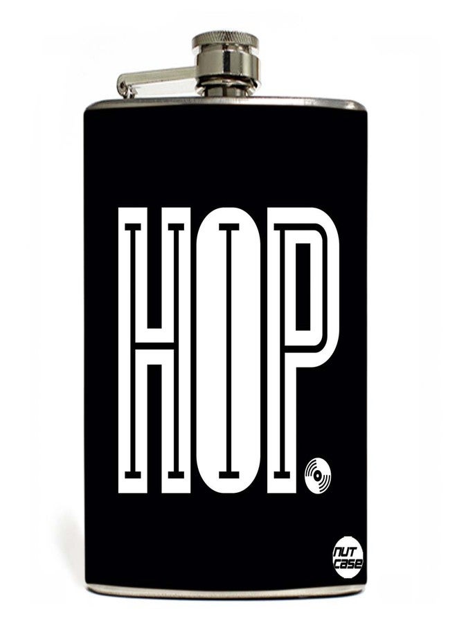 Nutcase Designer Hip Flask 9 Oz Nutcase - with Free Funnel Along - Hip HOP - Image 1