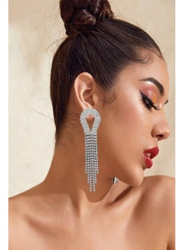 Bahels Women's Crystal Stone Waterway Pendant Earrings 