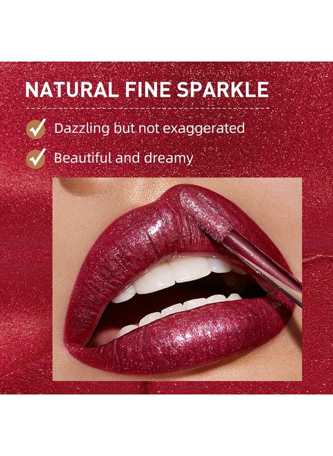 Easilydays - Easilydays Black Glitter Lip Gloss, Diamond Shimmer Lipstick, Metallic Matte Lipstick High Pigment Waterproof Long Lasting Lipsticks, Sparkling Glossy Liquid Lipstick Lip Gloss for Women (#10 Black) - Image 1