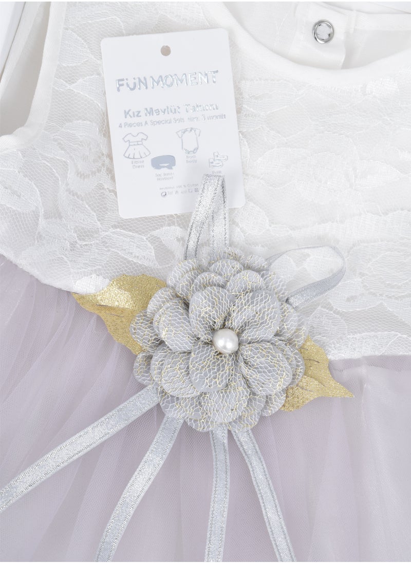 FUN MOMENT - Newborn Dress with Gift Box 4 Pieces - Image 1