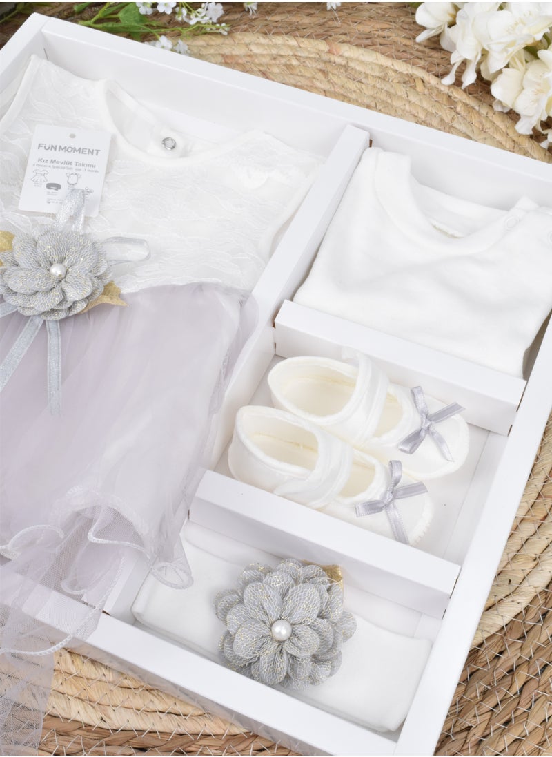 FUN MOMENT - Newborn Dress with Gift Box 4 Pieces - Image 1