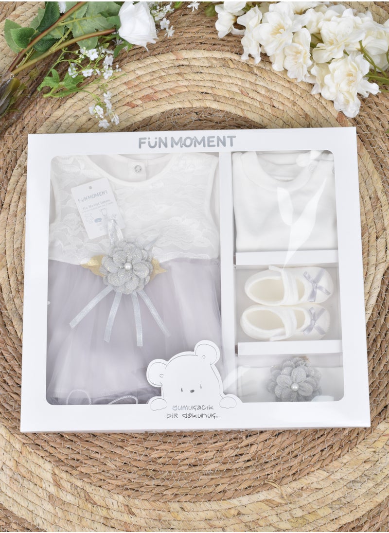 FUN MOMENT - Newborn Dress with Gift Box 4 Pieces - Image 1