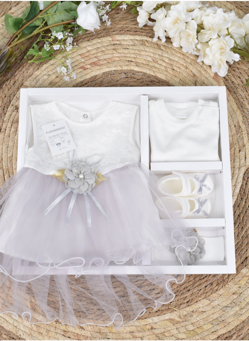 FUN MOMENT - Newborn Dress with Gift Box 4 Pieces - Image 1