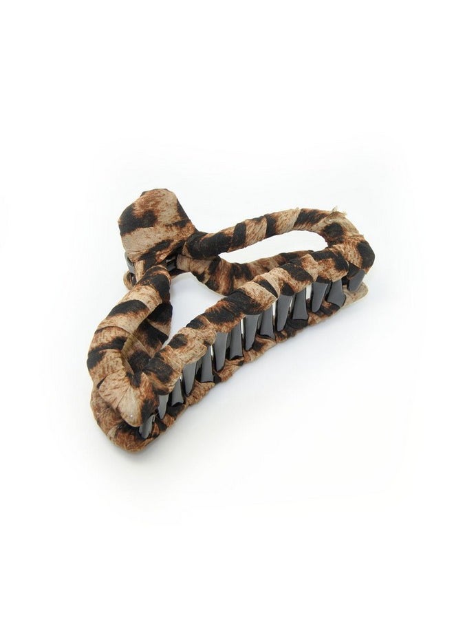Meilliwish - Leopard Cloth Beautiful Hair Claw Clip For Women 1 Pcs(D55)(Brown) - Image 1