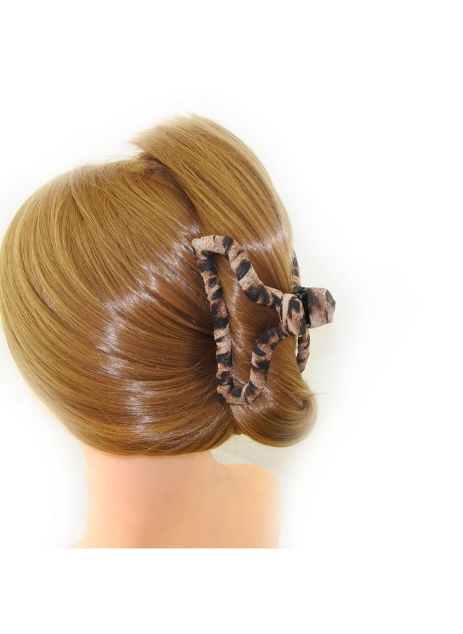 Meilliwish - Leopard Cloth Beautiful Hair Claw Clip For Women 1 Pcs(D55)(Brown) - Image 1