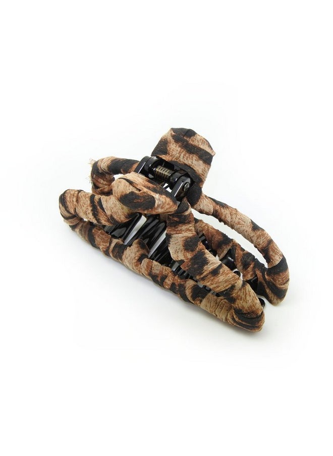 Meilliwish - Leopard Cloth Beautiful Hair Claw Clip For Women 1 Pcs(D55)(Brown) - Image 1