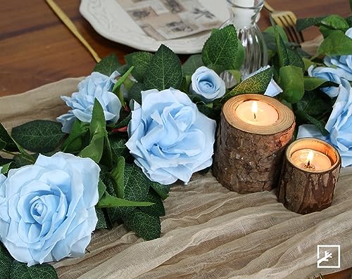 ZIFTY 5Pcs 32.5FT Blue Flower Garland Fake Flower Vines Faux Artificial Floral Garland Hanging Rose Ivy for Wedding Decortions Arch Garden Ceremony Background Outdoor Wall Decor - Image 5