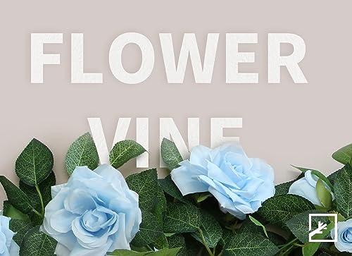 ZIFTY 5Pcs 32.5FT Blue Flower Garland Fake Flower Vines Faux Artificial Floral Garland Hanging Rose Ivy for Wedding Decortions Arch Garden Ceremony Background Outdoor Wall Decor - Image 4