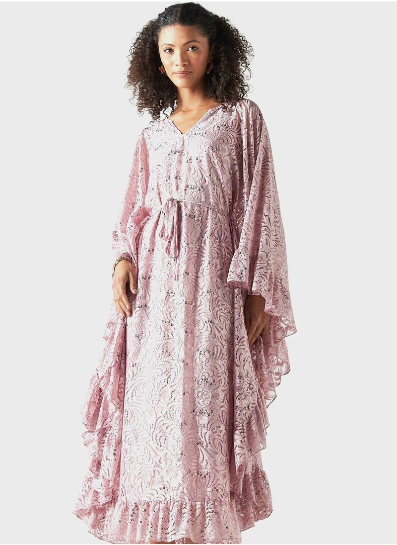 Iconic - Cape Sleeve Tiered Dress - Image 1
