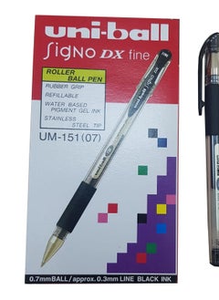 Uniball Uni-Ball Signo DX Tip 0.7mm Gel Rollerball Pens -12pk Black UM-151 BK  - Image 1