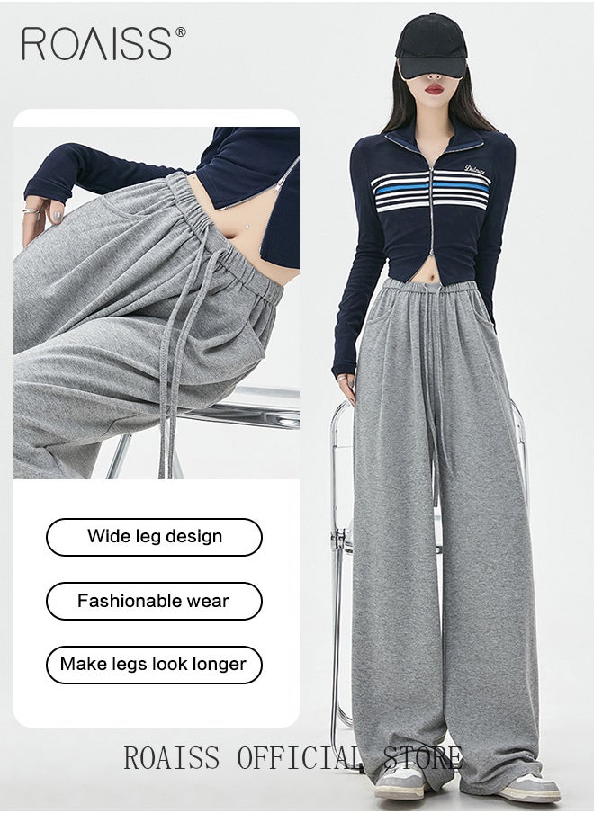 Women Relaxed Fit Wide Leg Pants Women Casual Straight Leg Wide Leg Trousers Skin Friendly Fabric Soft Comfortable Flattering for All Body Types Suitable for both Home and Outdoor Wear - https://f.nooncdn.com/p/pzsku/ZA60BEAEC6921EC2CF1BFZ/45/_/1704264422/eb3a7c64-a9c5-4cb7-948f-893689f1f328.jpg?width=original