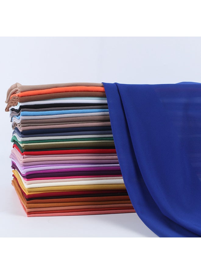 Full Color Pearl Chiffon Bubble Scarf, Gauze Scarf, Headscarf, Women's Ethnic Style Scarf - Image 2