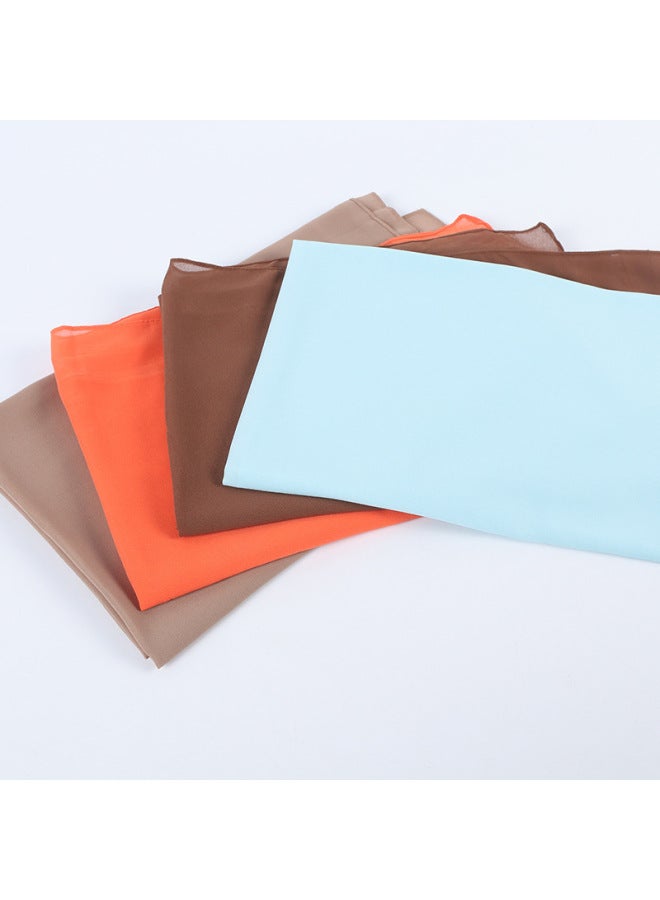 Full Color Pearl Chiffon Bubble Scarf, Gauze Scarf, Headscarf, Women's Ethnic Style Scarf - Image 3