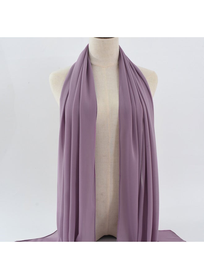 Full Color Pearl Chiffon Bubble Scarf, Gauze Scarf, Headscarf, Women's Ethnic Style Scarf - Image 1
