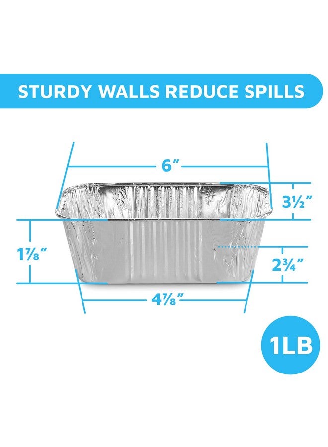 MontoPack Aluminum Mini Disposable Loaf Pans | Deep Half Size 6 x 3.5” Extra Thick Foil Bread Containers for Baking, Food Storage & Takeout | Eco-Friendly & Recyclable | Bulk 100-Pack of 1 Pound Trays - Image 2