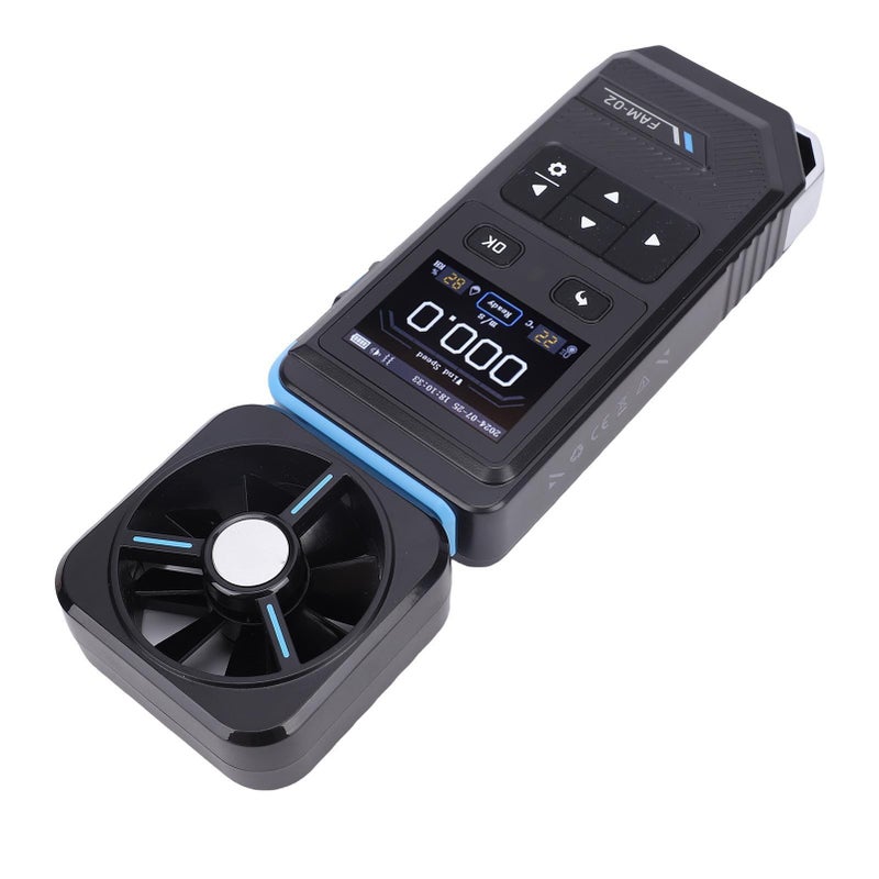 مقياس شدة الرياح الرقمي مع شاشة LCD ملونة محمول للمنزل والمكتب ومروحة السيارة - Image 3
