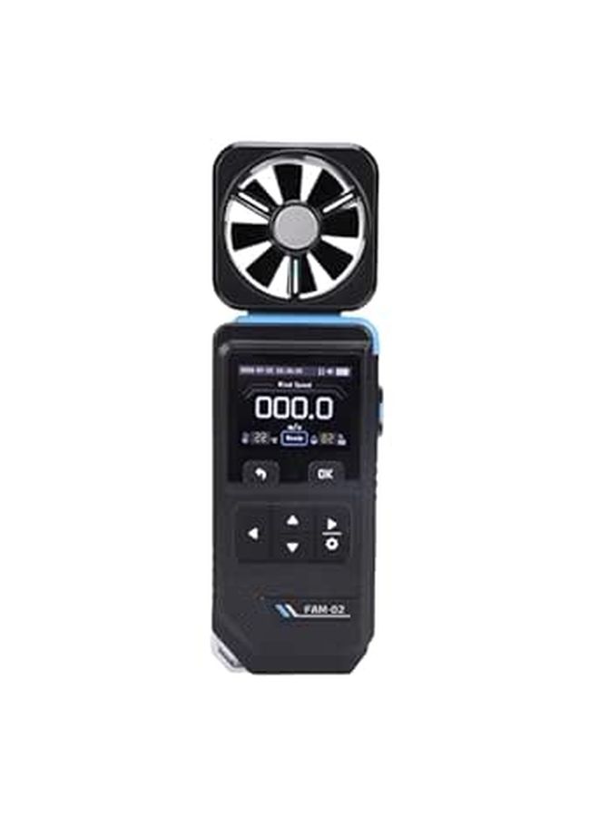 مقياس شدة الرياح الرقمي مع شاشة LCD ملونة محمول للمنزل والمكتب ومروحة السيارة - Image 1