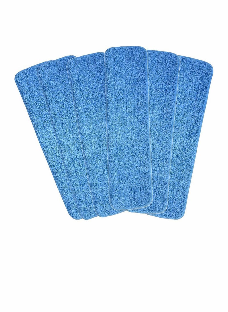 Y&D Mop Cloth Replacements, Reusable, Microfiber, Spray Replacement Heads, Compatible with Bona Floor Care System Wet, Dry Floor, Pad(Blue, 6 Pack 18''x 6'')  - Image 1