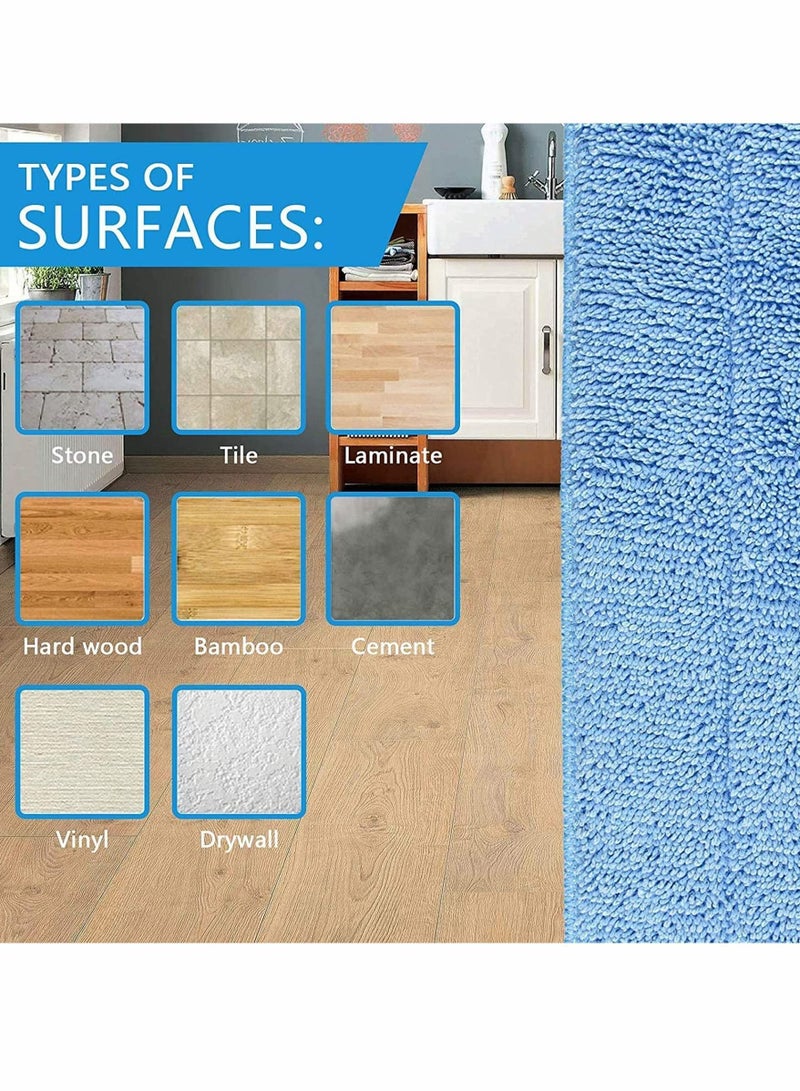 Y&D Mop Cloth Replacements, Reusable, Microfiber, Spray Replacement Heads, Compatible with Bona Floor Care System Wet, Dry Floor, Pad(Blue, 6 Pack 18''x 6'')  - Image 3