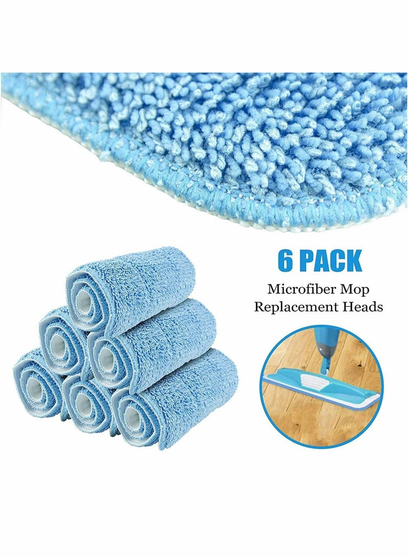Y&D Mop Cloth Replacements, Reusable, Microfiber, Spray Replacement Heads, Compatible with Bona Floor Care System Wet, Dry Floor, Pad(Blue, 6 Pack 18''x 6'')  - Image 2