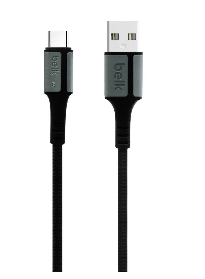 بيلك كابل شحن من القماش المجدول المقاوم للقطع سريع الشحن بطول 1.2متر USB الي تايب سي بقوه 18W ونقل بينات بسرعه 480 ميجابت - Image 2