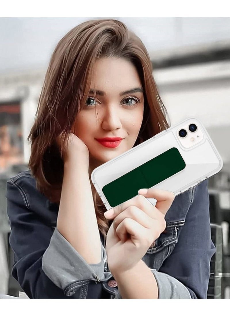 CATANES - iPhone 11 Clear Case with Magnetic Wrist Strap Finger Grip Kickstand Green - Image 1