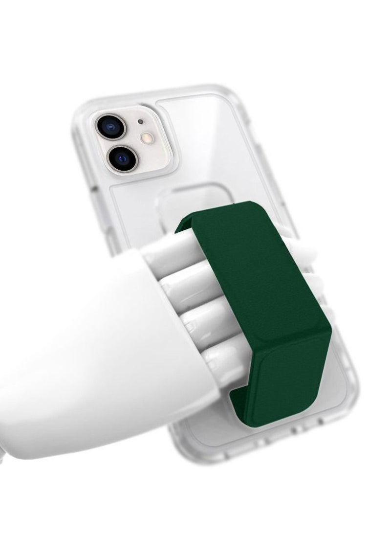 CATANES - iPhone 11 Clear Case with Magnetic Wrist Strap Finger Grip Kickstand Green - Image 1