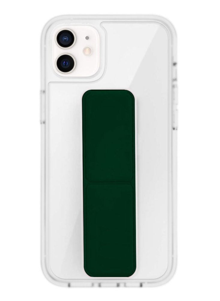 CATANES - iPhone 11 Clear Case with Magnetic Wrist Strap Finger Grip Kickstand Green - Image 1