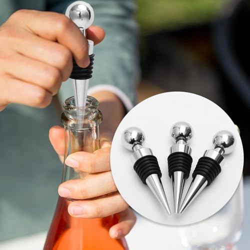 Zoov Wine Stopper Bottle Stopper - Stainless Steel Wine Saver, Reusable Wine Corks for Beverage, Silicone Wine Stopper (1) - Image 5