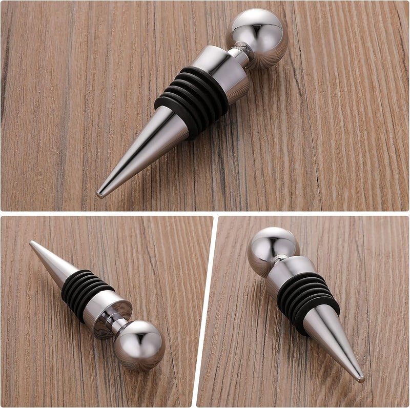 Zoov Wine Stopper Bottle Stopper - Stainless Steel Wine Saver, Reusable Wine Corks for Beverage, Silicone Wine Stopper (1) - Image 3